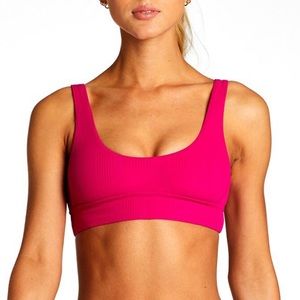 Vitamin A Sienna Bikini Top Pink Ribbed
